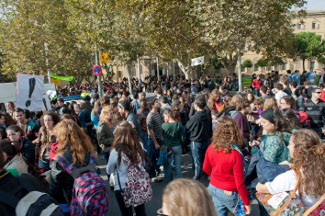 Concentració contra les retallades al Rectorat de la Universitat de Lleida